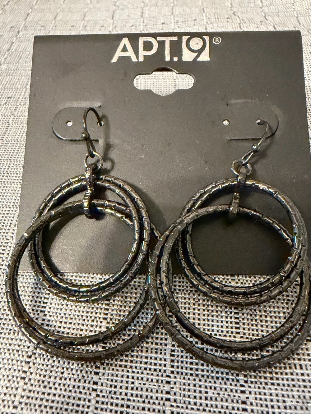 Apt. 9 Black Iridescent Multi-Hoop Dangle Earrings